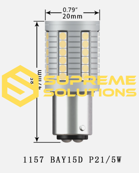 1157-3030-45SMD 12–48V White – Super Bright Dual-Contact LED Bulb P21/5W with CANBUS Driver