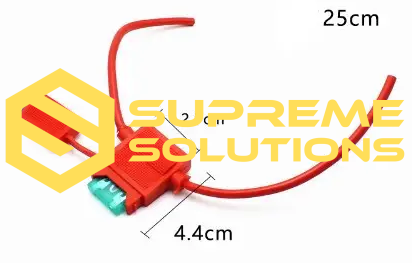 12V Inline Fuse Holder with Ceramic Core | Heat-Resistant | Red Housing