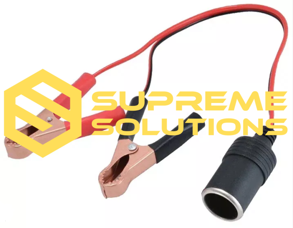 Battery Clamps with Cigarette Lighter Plug | 12V | SUPREME SOLUTIONS