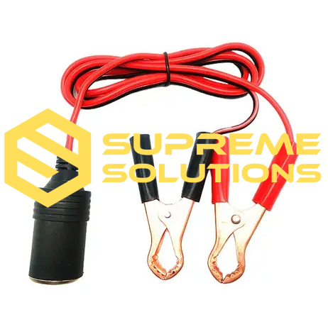 Battery Clamps with Cigarette Lighter Plug | 12V | SUPREME SOLUTIONS