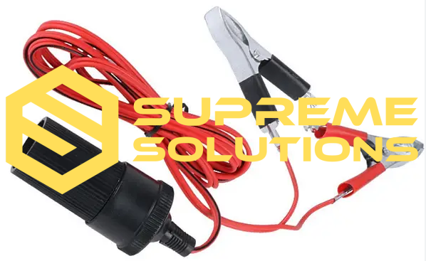 Battery Clamps with Cigarette Lighter Plug | 12V | SUPREME SOLUTIONS