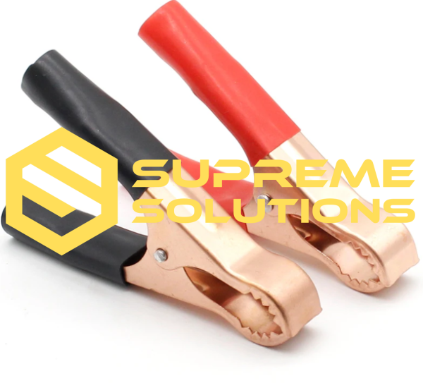 Крокодилы на аккумулятор 12V-24V (пара) | Металлические зажимы | Supreme Solutions