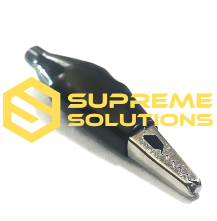 Black Alligator Clamp — 30A Heavy-Duty Connector