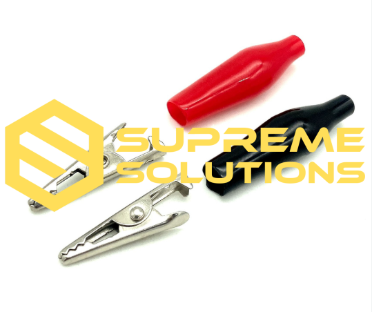 Black Alligator Clamp — 30A Heavy-Duty Connector