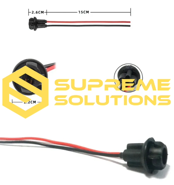 T10 W5W Rubber Socket with Wire — Reliable & Flexible Automotive Connector