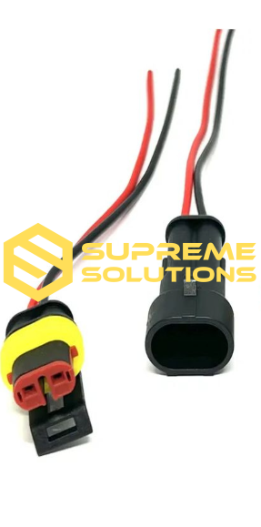 2-Pin Waterproof Connector (Male + Female) — Reliable Automotive Wiring Solution