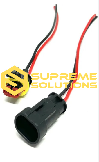 2-Pin Waterproof Connector (Male + Female) — Reliable Automotive Wiring Solution