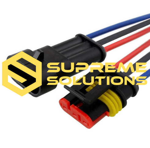 3-Pin Waterproof Connector Set — Reliable Electrical Connection for Automotive Use