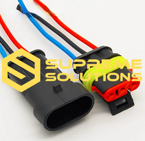 3-Pin Waterproof Connector Set — Reliable Electrical Connection for Automotive Use