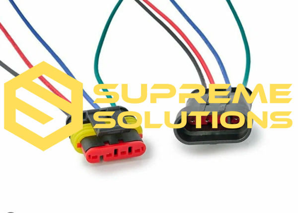 4-Pin Sealed Connector Set — Weatherproof Automotive Electrical Connection