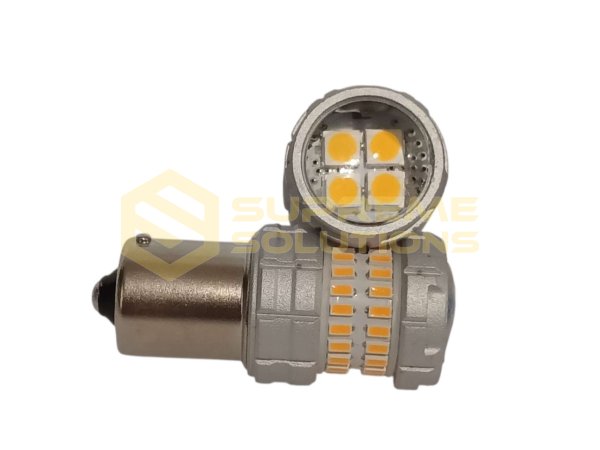 LED лампа 1156 3014-48SMD + 4SMD 3030 (9–30V, одноконтактна, жовтий)