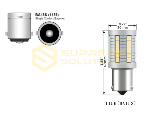 V 12-48V 1156 3030 45LED 28W SUPER CANBAS драйвер Одноконтактна (аналог лампи P21W) Білий