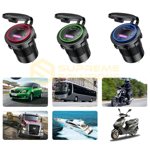 Автозарядка OPTIVUS 12–24V | USB 2 порти | 53W | Салатова