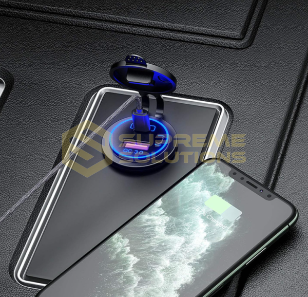 Автозарядка OPTIVUS 12–24V | USB 2 порти | 53W | Салатова