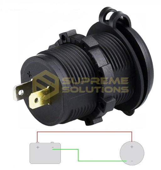 Автомобільний прикурювач (розетка) 12–24V з зеленим підсвічуванням