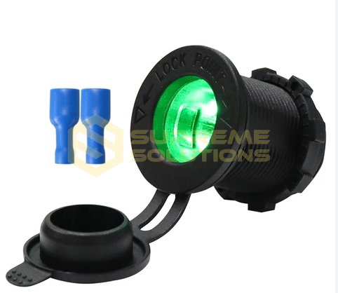 Автомобільний прикурювач (розетка) 12–24V з зеленим підсвічуванням