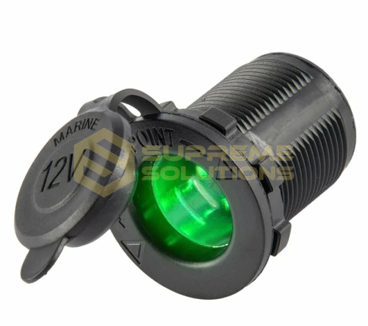 Автомобільний прикурювач (розетка) 12–24V з зеленим підсвічуванням