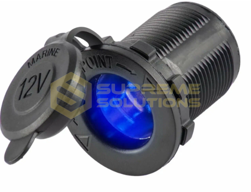 Автомобільний прикурювач (розетка) 12–24V з синім підсвічуванням