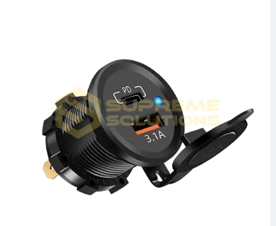 Автозарядка 12–24V USB Type-C (PD) + USB 3.1A — швидка зарядка