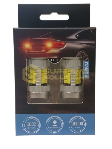 Світлодіодна лампа OPTIVUS 7443 (W21/5W) 12–40V 40SMD 3030 CANBUS 30W — біла