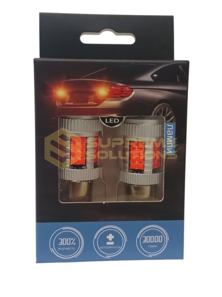 Светодиодная лампа OPTIVUS 1156 (BA15s) 12–40V 40SMD 3030 CANBUS 30W — красная