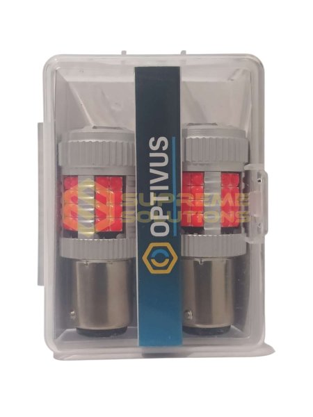Светодиодная лампа OPTIVUS 1157 (BAY15d) 12–40V 40SMD 3030 CANBUS 30W — красная