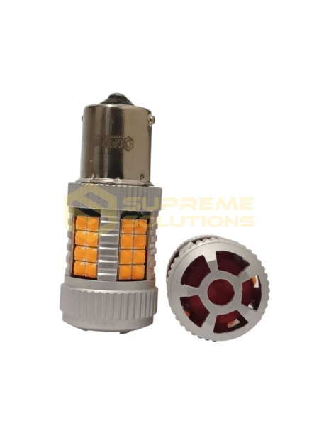 Світлодіодна лампа OPTIVUS 1156 (BA15s) 12–40V 40SMD 3030 180° CANBUS 30W — жовта