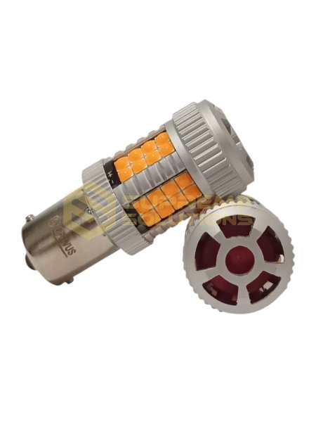 Світлодіодна лампа OPTIVUS 1156 (BAU15s, зміщений контакт) 12–40V 40SMD 3030 150° CANBUS 30W — жовта