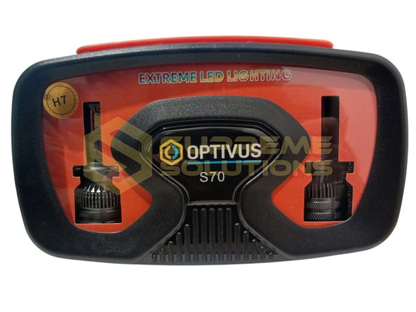Премиальные LED-лампы OPTIVUS S70 H7 12–24V 70W 12000LM CANBUS 6000K с активным охлаждением