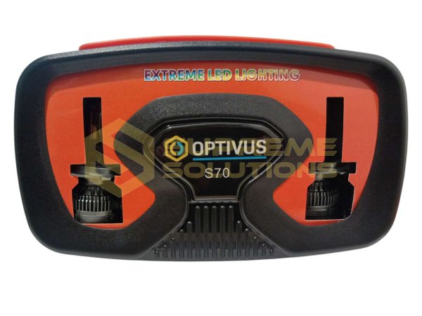 Премиальные LED-лампы OPTIVUS S70 H4 12–24V 70W 12000LM CANBUS 6000K с активным охлаждением