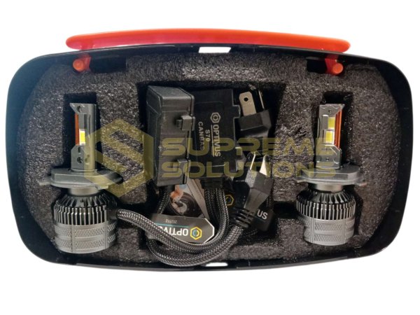 Премиальные LED-лампы OPTIVUS S70 H4 12–24V 70W 12000LM CANBUS 6000K с активным охлаждением