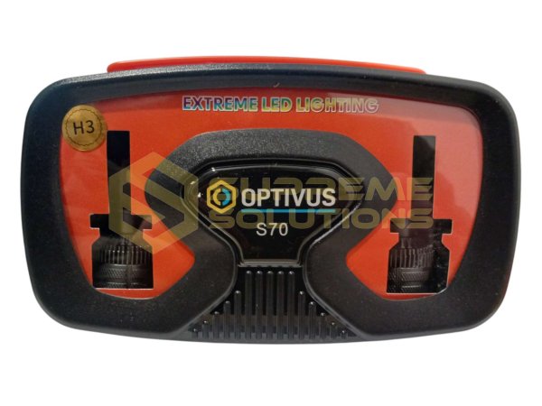 Премиальные LED-лампы OPTIVUS S70 H3 12–24V 70W 12000LM CANBUS 6000K с активным охлаждением