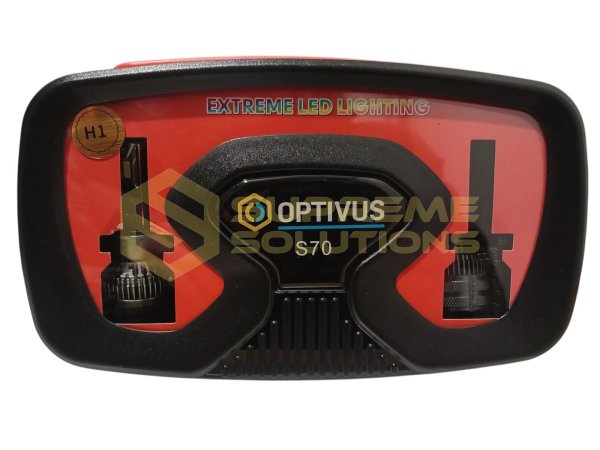 OPTIVUS Premium LED Headlight S70 H1 12–24V 70W 12000LM CANBUS 6000K with Active Cooling