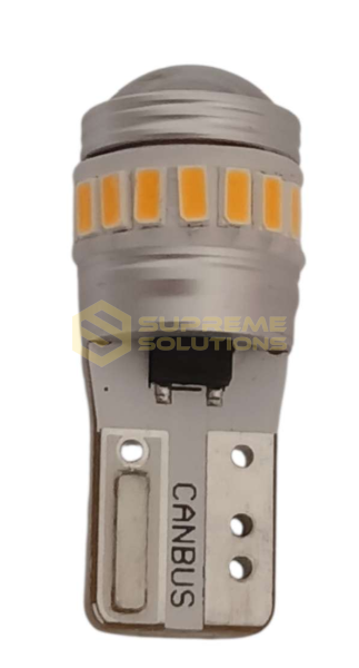 Світлодіодна лампа T10 (W5W) 9–30V 17SMD 3014 + 1SMD 3030 CANBUS 2.5W з лінзою — жовта
