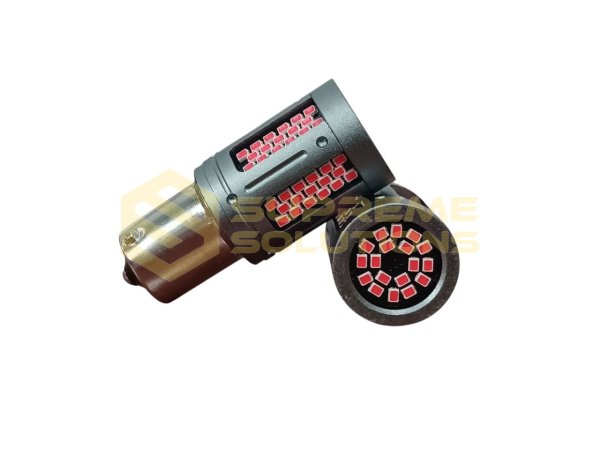 Светодиодная лампа 1157 12–24V 18SMD 3030 Samsung с драйвером — красная