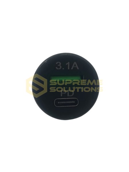 12V-24V Автомобільна міні-зарядка 15W з USB та USB-C (PD) 5V/3.1A