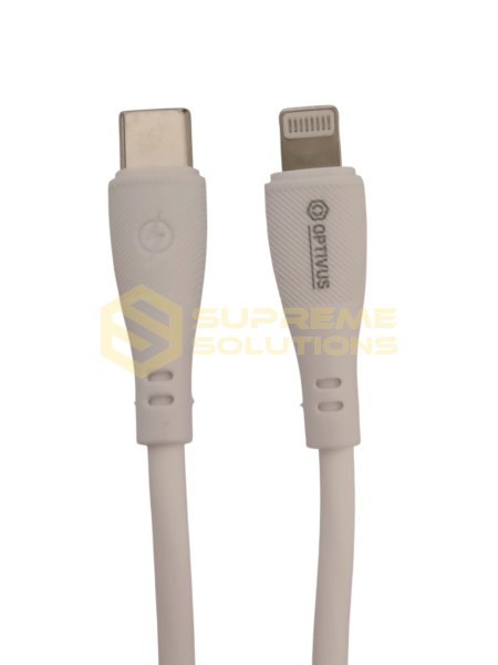 Кабель OPTIVUS USB Type-C → Lightning (iPhone) 5A з силіконовою ізоляцією