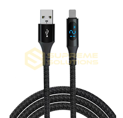 Зарядний кабель OPTIVUS USB → Type-C PD100W з дисплеєм потужності