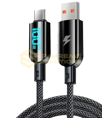 Зарядний кабель OPTIVUS USB → Type-C PD100W з дисплеєм потужності