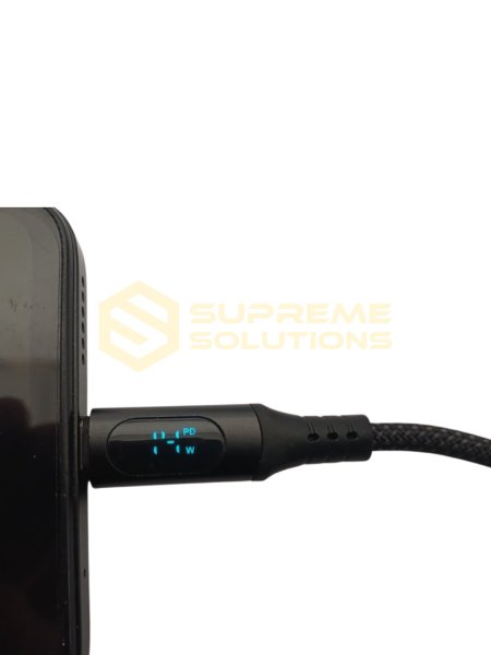 Зарядний кабель OPTIVUS USB → Type-C PD100W з дисплеєм потужності