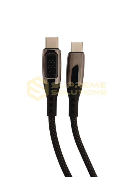 Кабель для заряджання OPTIVUS CC 100W з цифровим дисплеєм (Type-C ↔ Type-C)