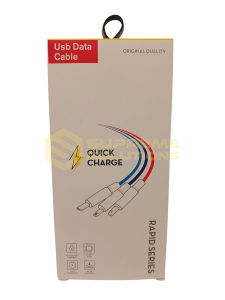 Зарядний кабель OPTIVUS 1-в-3 з LED-підсвіткою (iOS / Type-C / Micro-USB)