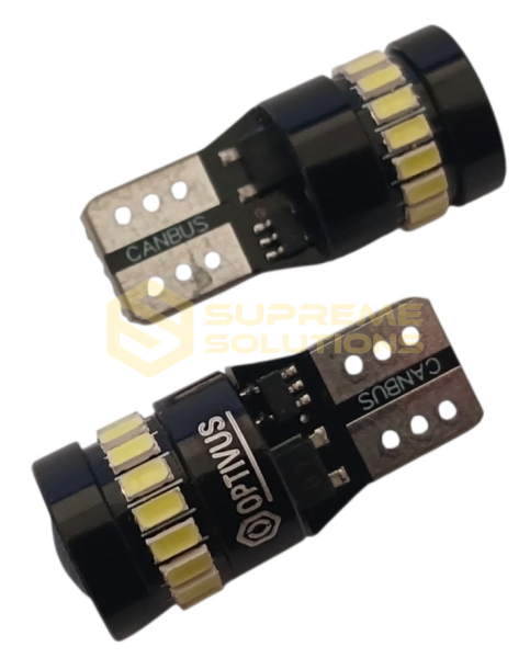 12V-24V T10-3014-18SMD+3030-1SMD CANBUS (аналог лампи W5W) Білий