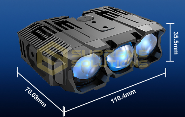 OPTIVUS Hidden Type 100W Три-лінзова LED-фара з білим і жовтим світлом (12V/24V)