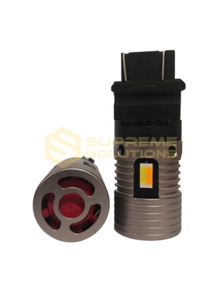 LED лампа 12–18V 3157 CSP7035 DUAL-FAN CANBUS (двоконтактна, Білий/Жовтий)