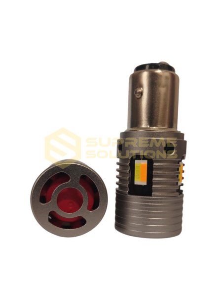 LED лампа 1157 CSP7035 DUAL-FAN CANBUS (12–18V, двоконтактна, Білий/Жовтий)