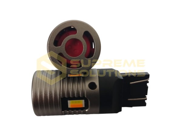 LED лампа 7443 CSP7035 DUAL-FAN CANBUS (12–18V, двоконтактна, Білий/Жовтий)