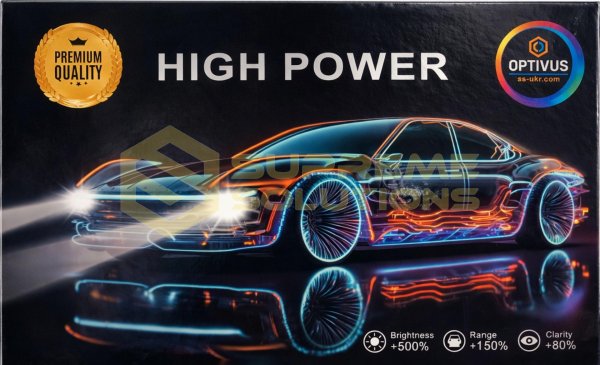 Світлодіодна Mini Bi-LED лінза H4 H/L 60W 5500K 10000LM 9-32V OPTIVUS CANBUS