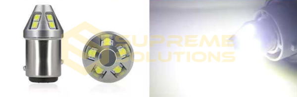 9-80V 1156 BA15s 3030-10SMD Samsung CANBUS LED лампа Белая OPTIVUS
