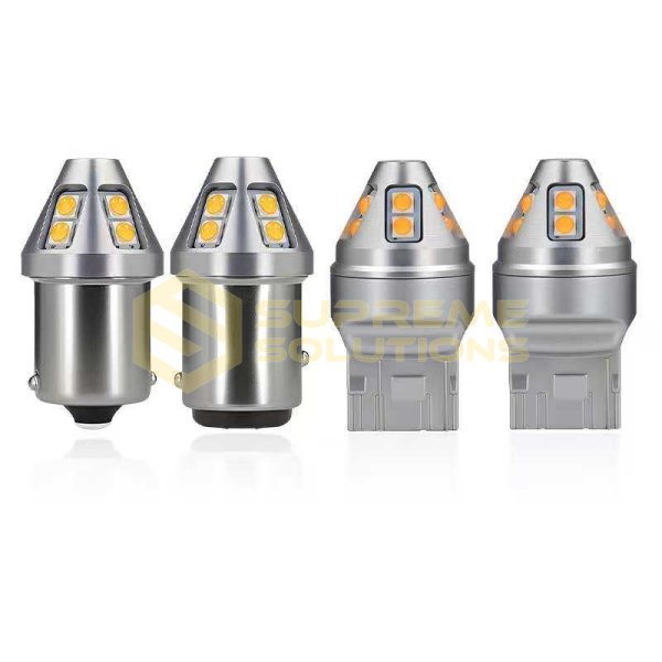 9-80V 1156 BA15s 3030-10SMD Samsung CANBUS LED лампа Жёлтая OPTIVUS